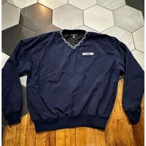 Vintage Mark Scot Collection Golf course pullover windbreaker navy blue size Lrg
